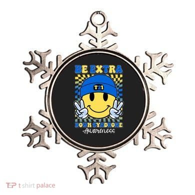 Retro Smiley Emoji Be Extra Down Syndrome Awareness Ornament