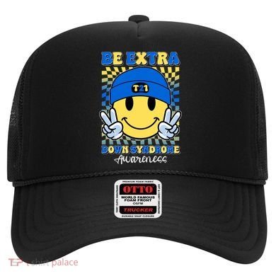 Retro Smiley Emoji Be Extra Down Syndrome Awareness Hat