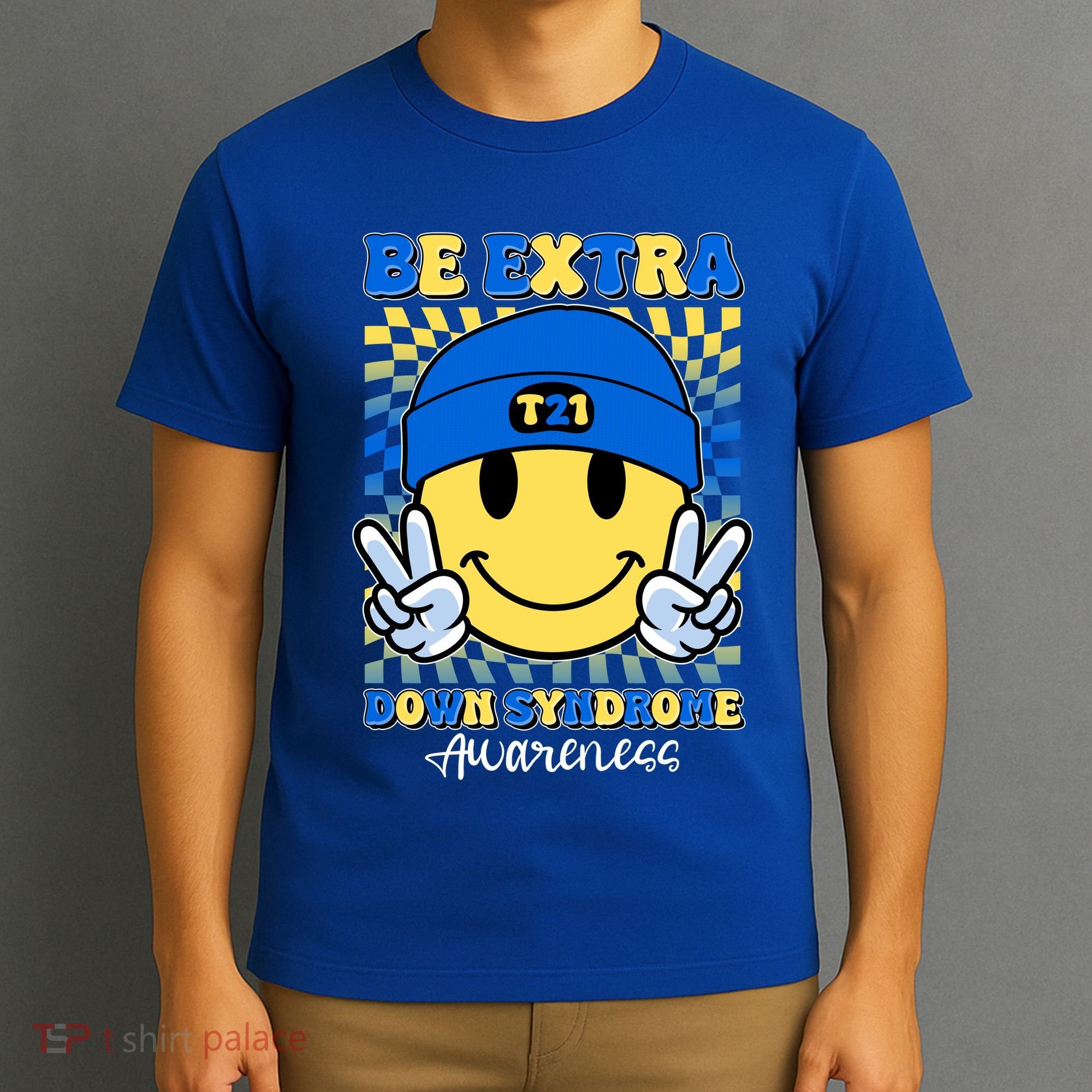 Retro Smiley Emoji Be Extra Down Syndrome Awareness T-Shirt