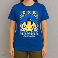 Retro Smiley Emoji Be Extra Down Syndrome Awareness T-Shirt thumb 4