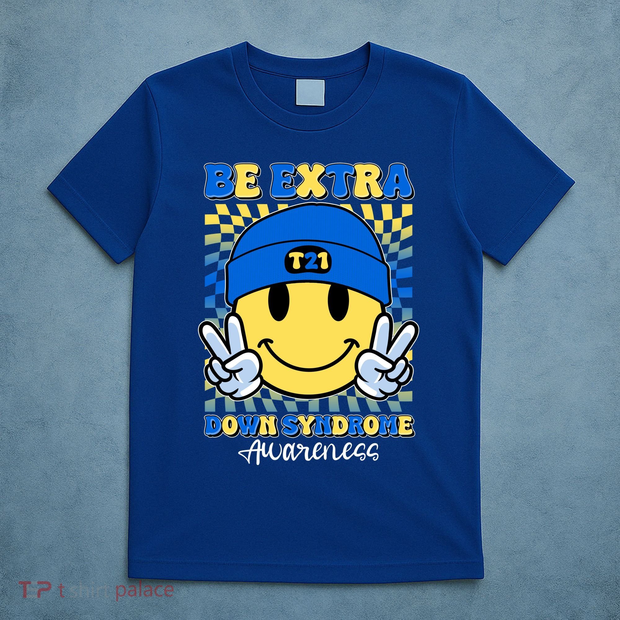 Retro Smiley Emoji Be Extra Down Syndrome Awareness T-Shirt