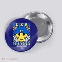 Retro Smiley Emoji Be Extra Down Syndrome Awareness Button thumb 0