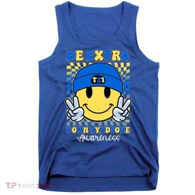 Retro Smiley Emoji Be Extra Down Syndrome Awareness Tank Top