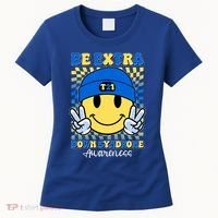 Retro Smiley Emoji Be Extra Down Syndrome Awareness Women's T-Shirt thumb 0