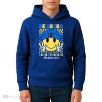 Retro Smiley Emoji Be Extra Down Syndrome Awareness Kids Hoodie thumb 4