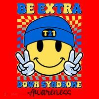 Retro Smiley Emoji Be Extra Down Syndrome Awareness Santa Hat thumb 1