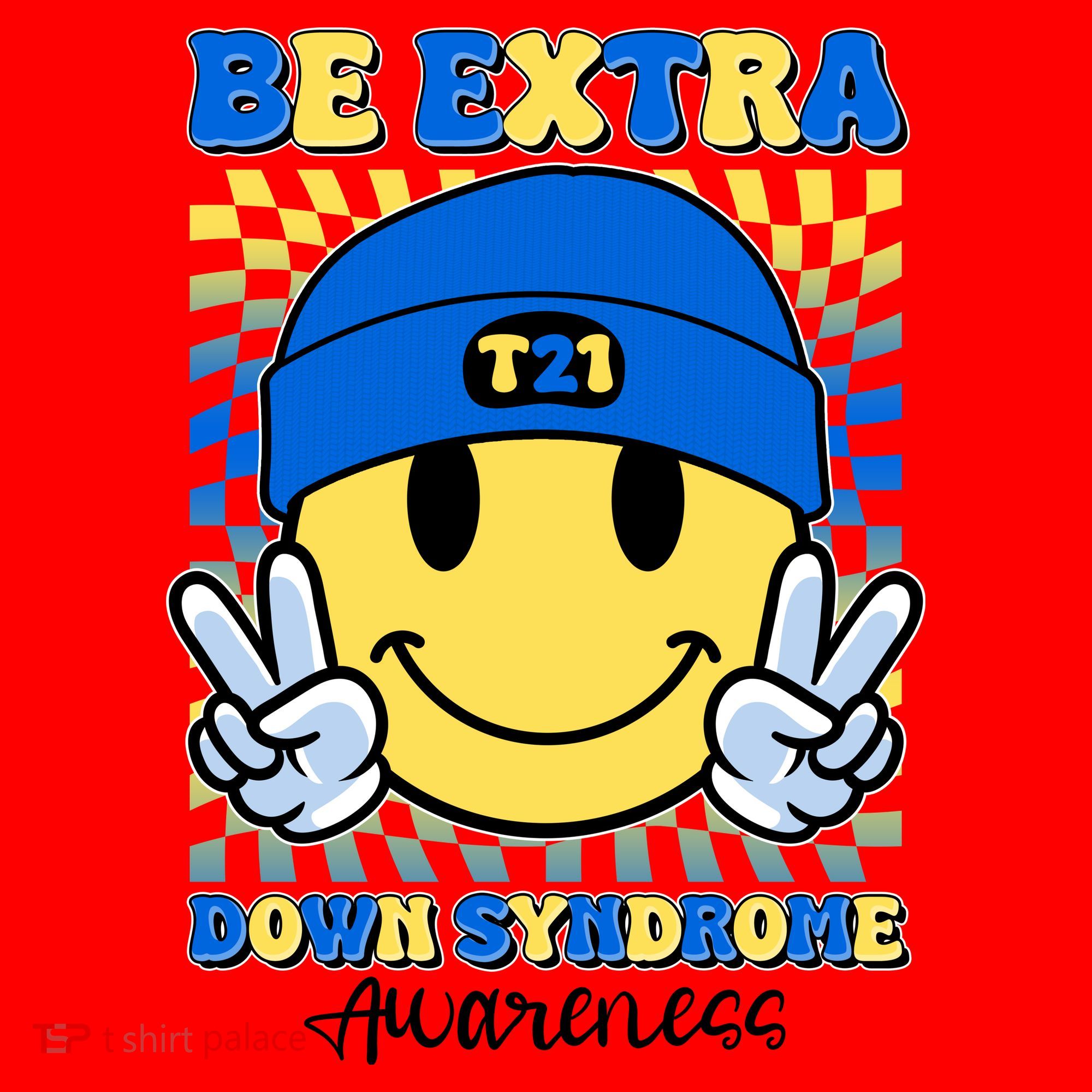 Retro Smiley Emoji Be Extra Down Syndrome Awareness Santa Hat