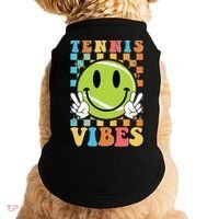 Retro Smiley Emoji Tennis Vibes Doggie Tank thumb 0