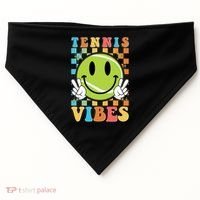 Retro Smiley Emoji Tennis Vibes USA-Made Doggie Bandana thumb 0