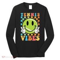 Retro Smiley Emoji Tennis Vibes Long Sleeve Shirt thumb 0