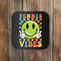 Retro Smiley Emoji Tennis Vibes Coaster thumb 0