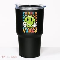 Retro Smiley Emoji Tennis Vibes Tumbler thumb 0