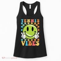 Retro Smiley Emoji Tennis Vibes Women's Tank Top thumb 0