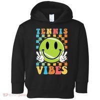 Retro Smiley Emoji Tennis Vibes Toddler Hoodie thumb 0