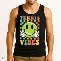 Retro Smiley Emoji Tennis Vibes Tank Top thumb 3
