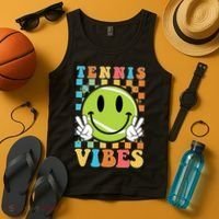 Retro Smiley Emoji Tennis Vibes Tank Top thumb 4