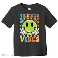 Retro Smiley Emoji Tennis Vibes Toddler T-Shirt thumb 0