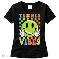 Retro Smiley Emoji Tennis Vibes Women's T-Shirt thumb 0