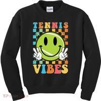 Retro Smiley Emoji Tennis Vibes Kids Sweatshirt thumb 0