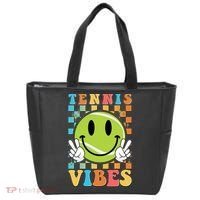 Retro Smiley Emoji Tennis Vibes Tote Bag thumb 0