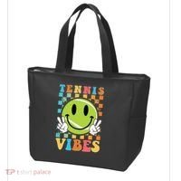 Retro Smiley Emoji Tennis Vibes Tote Bag thumb 3