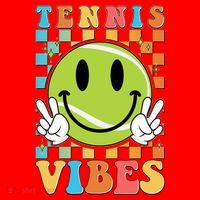 Retro Smiley Emoji Tennis Vibes Santa Hat thumb 1