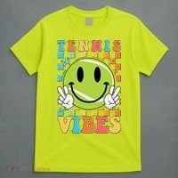Retro Smiley Emoji Tennis Vibes T-Shirt thumb 4