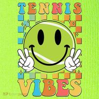 Retro Smiley Emoji Tennis Vibes T-Shirt thumb 5