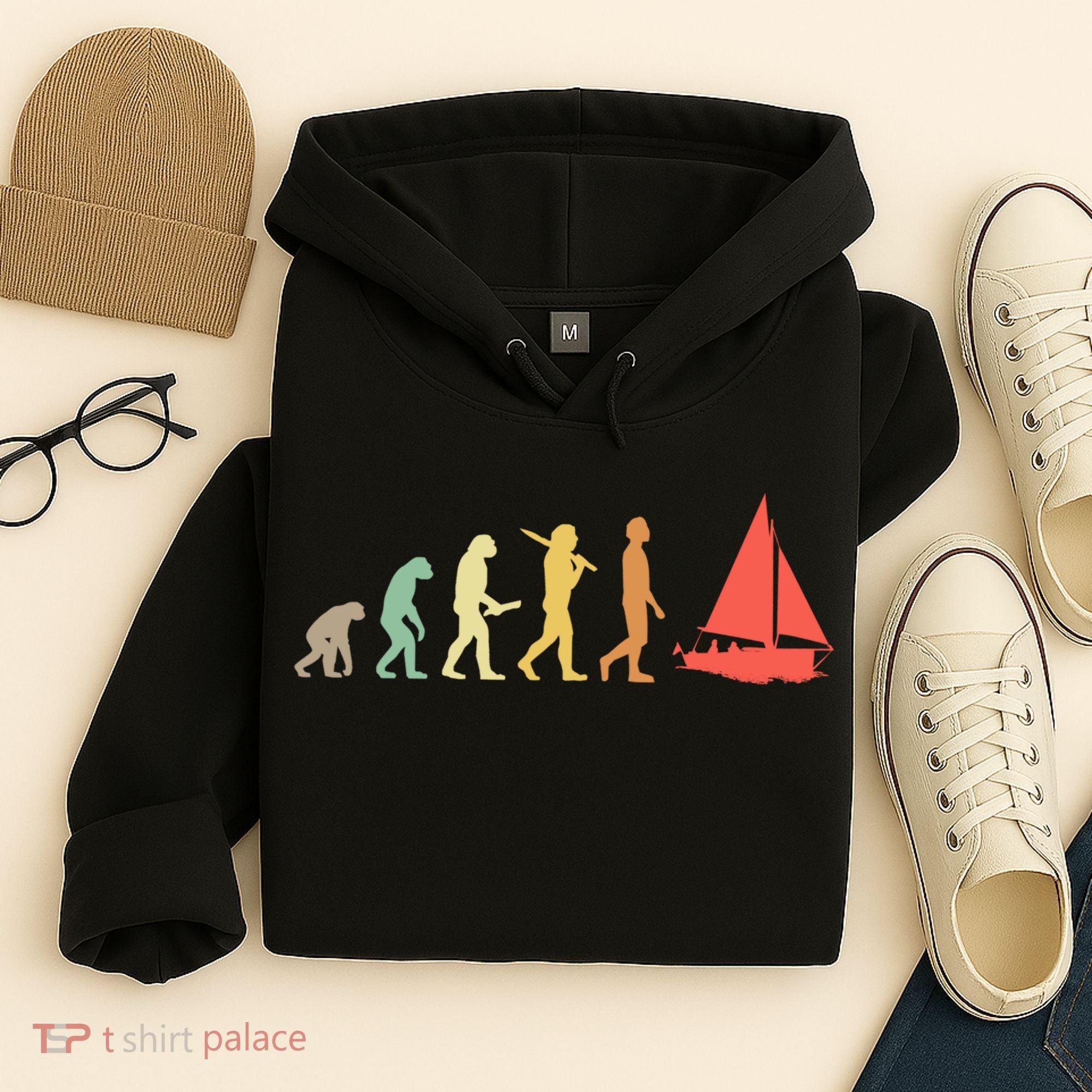 Retro Sailing Evolution Gift For Sailors And Skippers Gift Hoodie