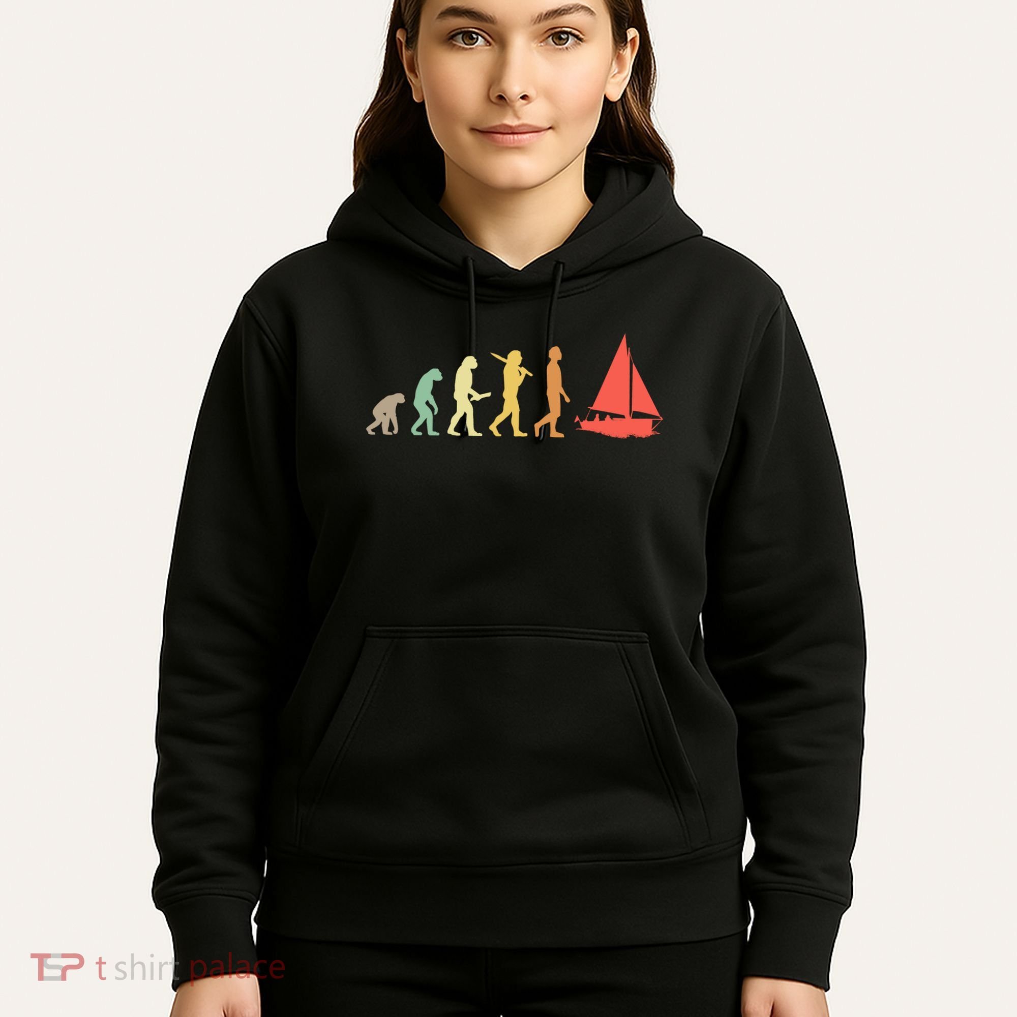 Retro Sailing Evolution Gift For Sailors And Skippers Gift Hoodie