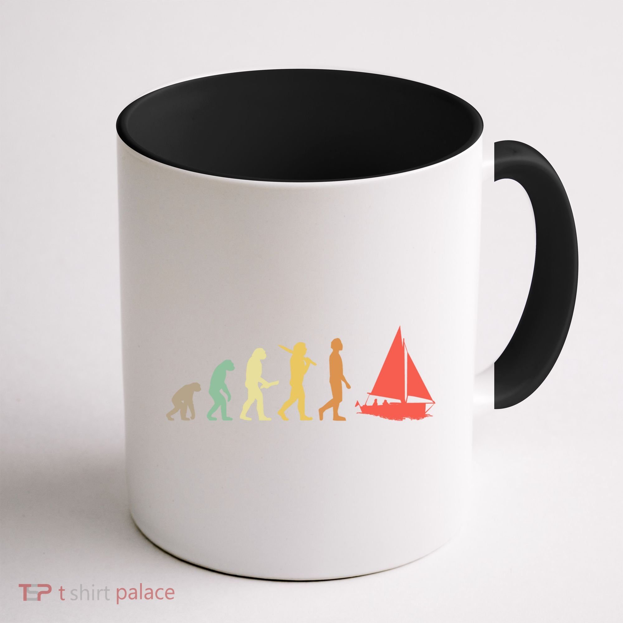 Retro Sailing Evolution Gift For Sailors And Skippers Gift Coffee Mug