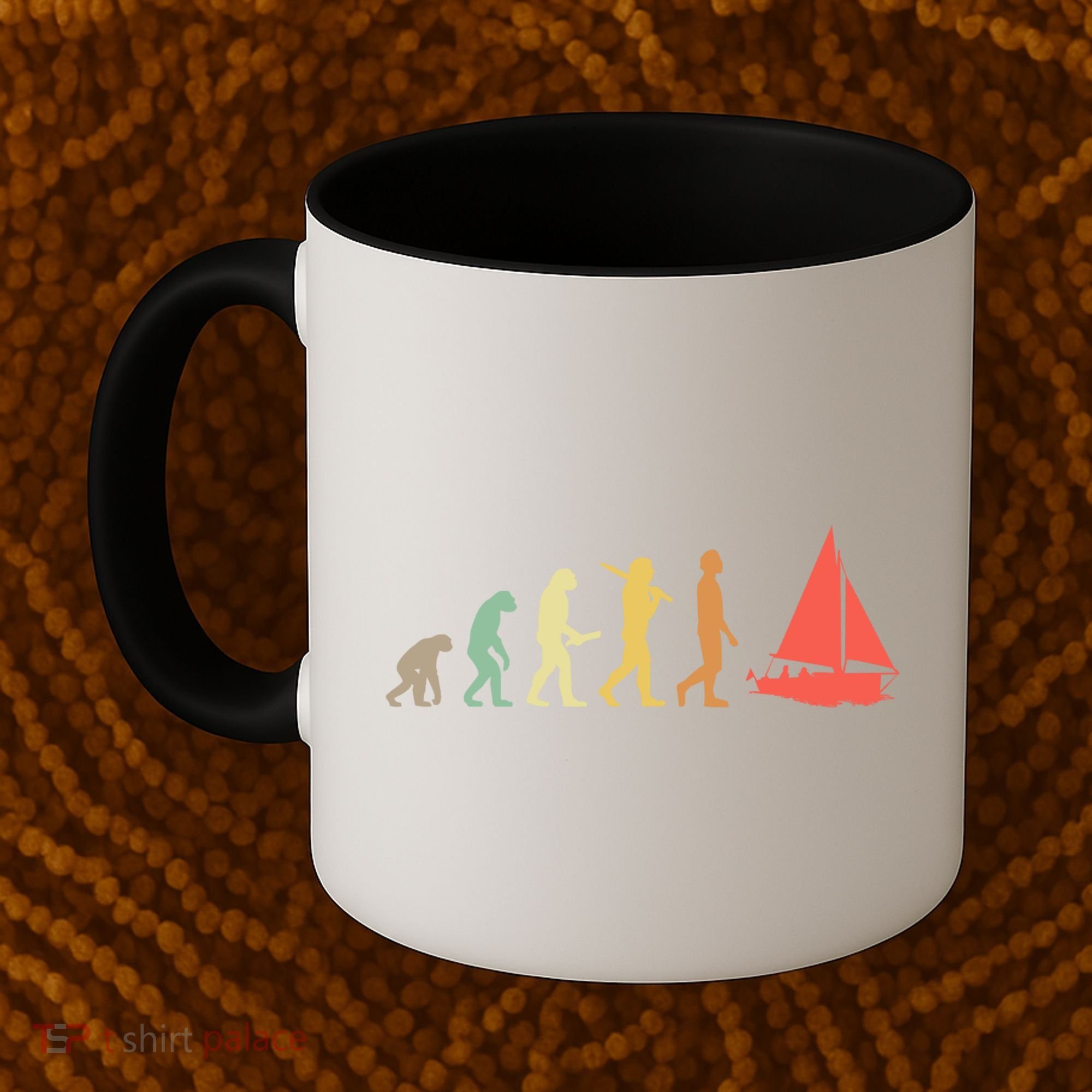 Retro Sailing Evolution Gift For Sailors And Skippers Gift Coffee Mug
