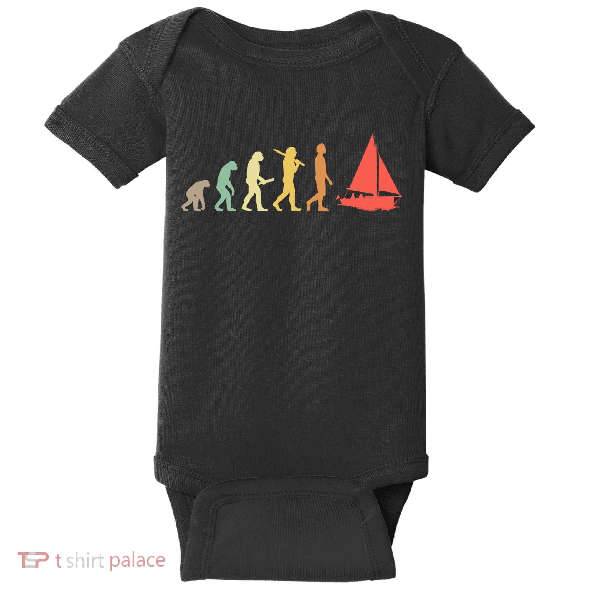 Retro Sailing Evolution Gift For Sailors And Skippers Gift Baby Bodysuit