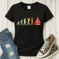 Retro Sailing Evolution Gift For Sailors And Skippers Gift Women's T-Shirt thumb 3