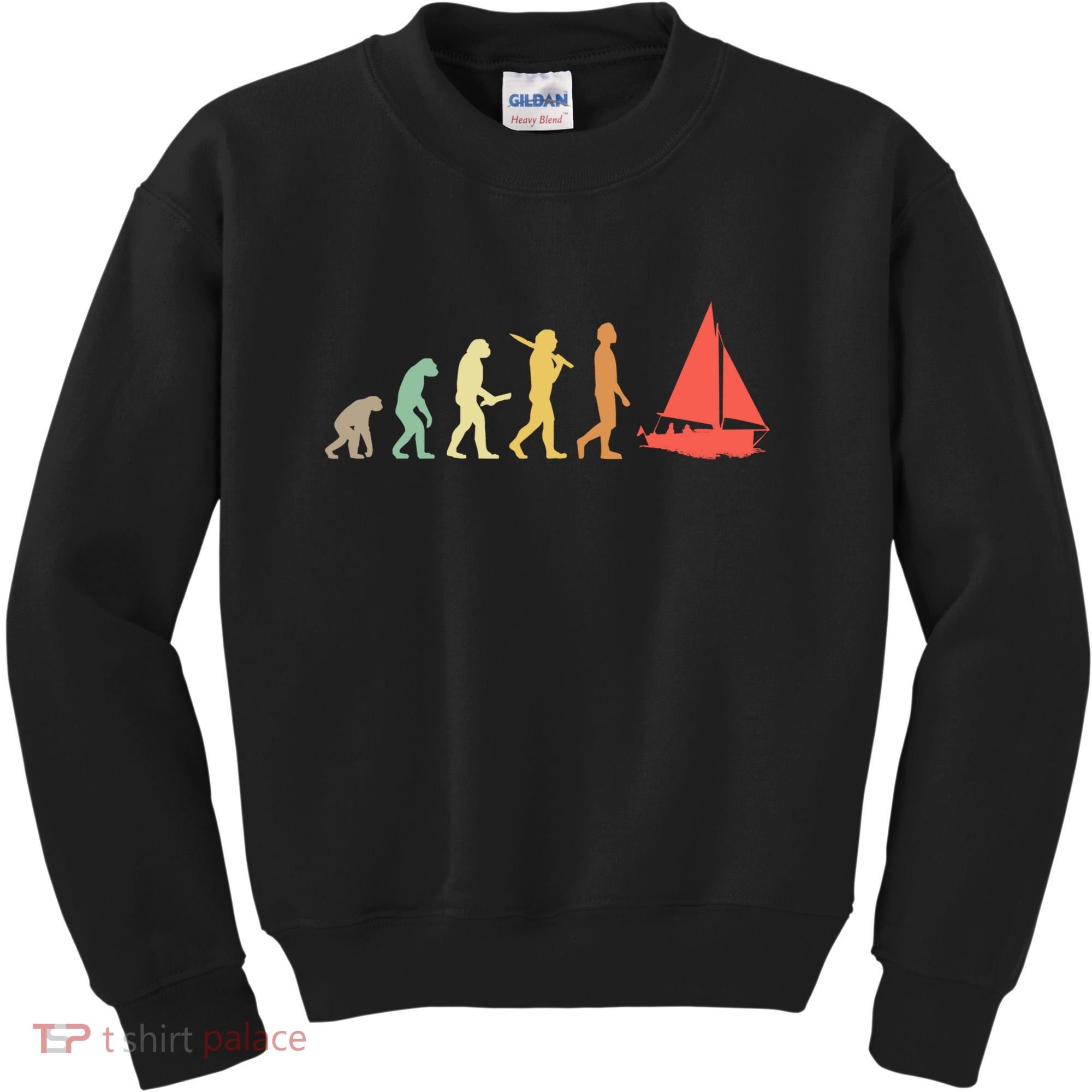Retro Sailing Evolution Gift For Sailors And Skippers Gift Kids Sweatshirt