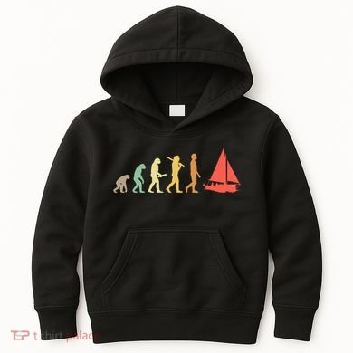 Retro Sailing Evolution Gift For Sailors And Skippers Gift Kids Hoodie