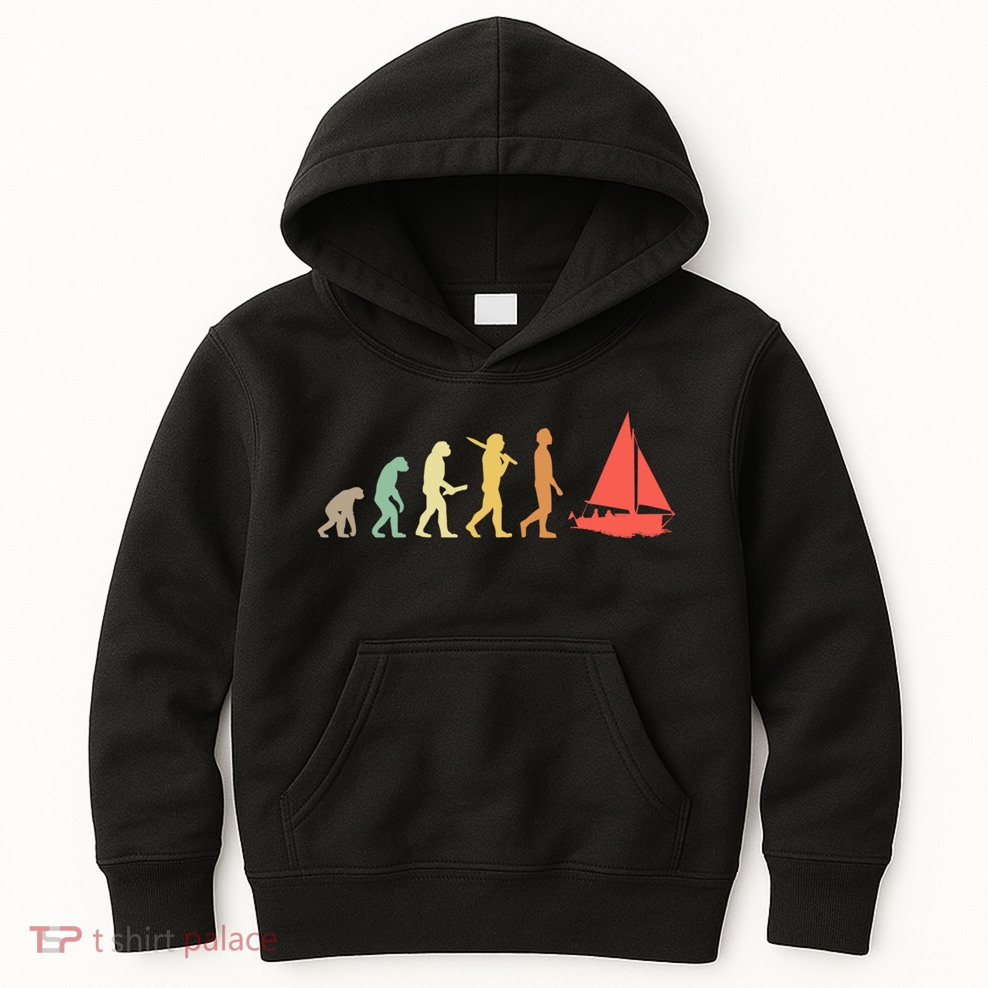 Retro Sailing Evolution Gift For Sailors And Skippers Gift Kids Hoodie