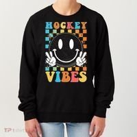 Retro Smiley Emoji Hockey Vibes Women's Sweatshirt thumb 0