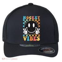 Retro Smiley Emoji Hockey Vibes Flexfit Unipanel Trucker Cap thumb 0