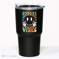 Retro Smiley Emoji Hockey Vibes Tumbler thumb 0