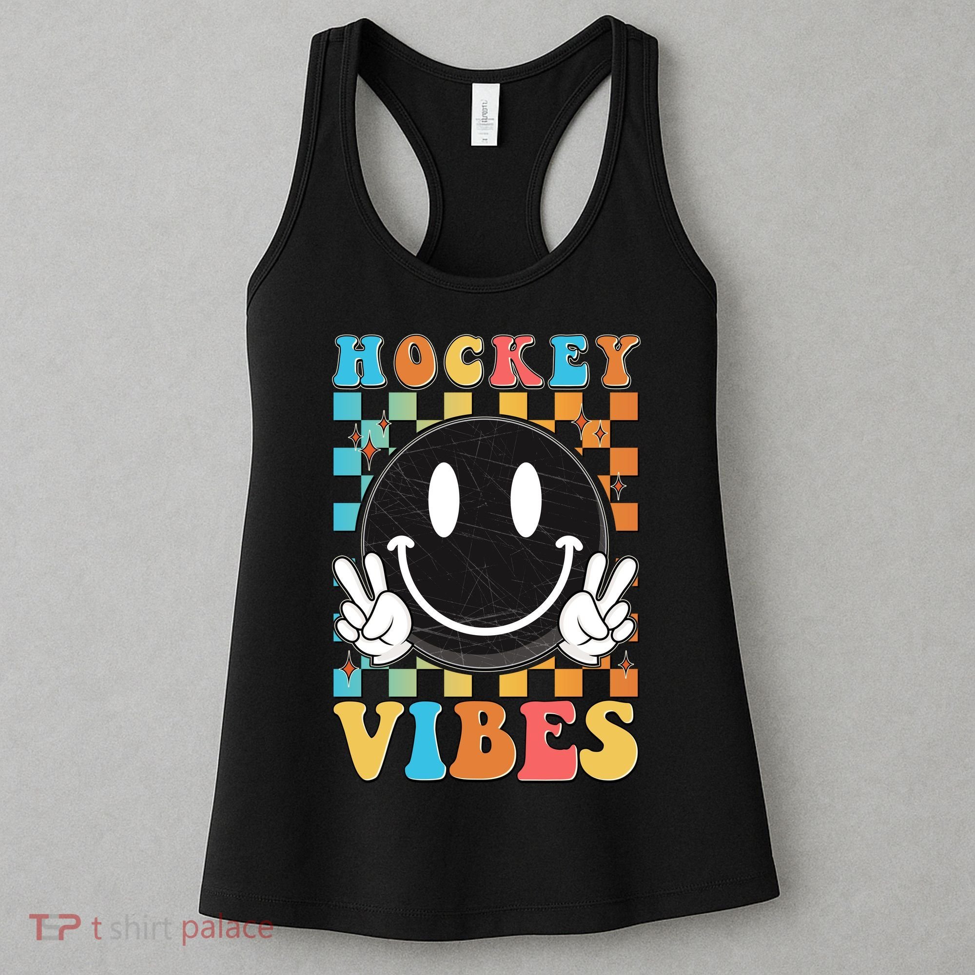 Retro Smiley Emoji Hockey Vibes Women's Tank Top