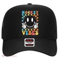 Retro Smiley Emoji Hockey Vibes Hat thumb 0