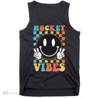 Retro Smiley Emoji Hockey Vibes Tank Top thumb 0