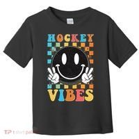 Retro Smiley Emoji Hockey Vibes Toddler T-Shirt thumb 0