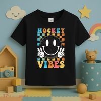Retro Smiley Emoji Hockey Vibes Toddler T-Shirt thumb 3