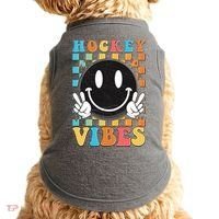 Retro Smiley Emoji Hockey Vibes Doggie Tank thumb 0