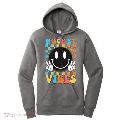 Retro Smiley Emoji Hockey Vibes Women's Hoodie
