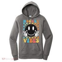 Retro Smiley Emoji Hockey Vibes Women's Hoodie thumb 0