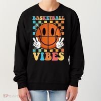 Retro Smiley Emoji Basketball Vibes Women's Sweatshirt thumb 0