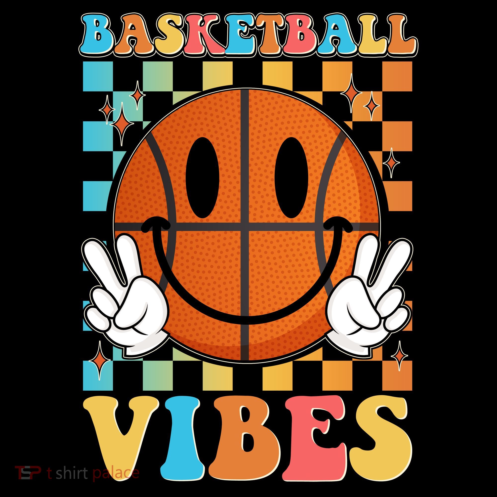 Retro Smiley Emoji Basketball Vibes Coffee Mug